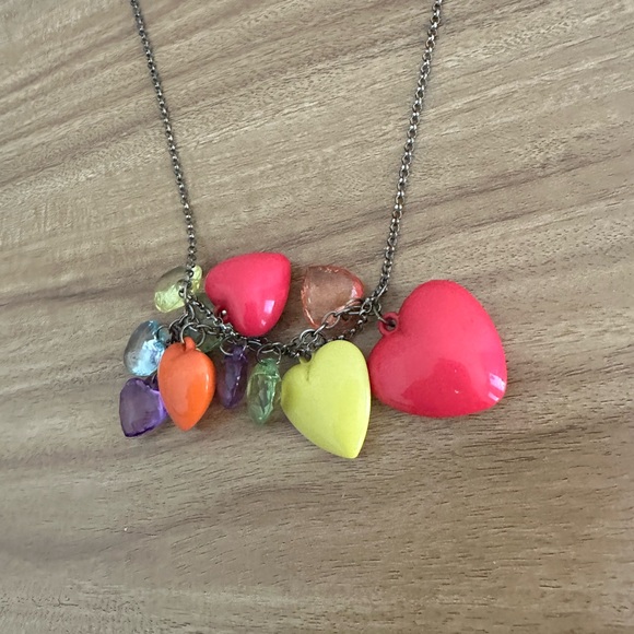 RAINBOW HEARTS CHARMS NECKLACE - Picture 6 of 6